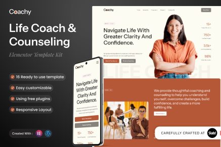 Coachy – Life Coach & Counseling Elementor Template Kit