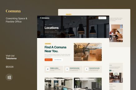 Comuna – Coworking Space & Flexible Office Website Elementor Template Kits