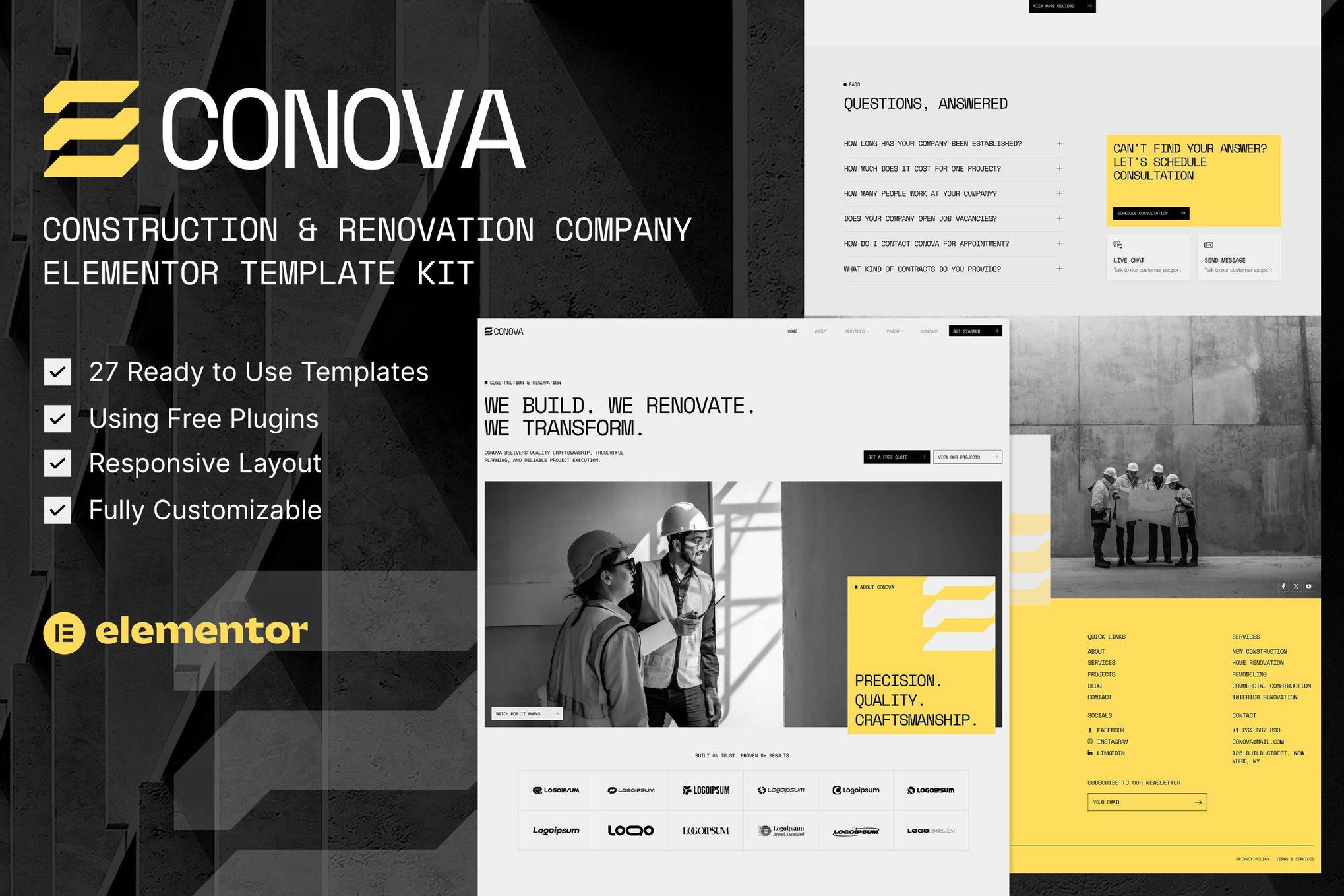 Conova — Construction & Renovation Company Elementor Template Kit