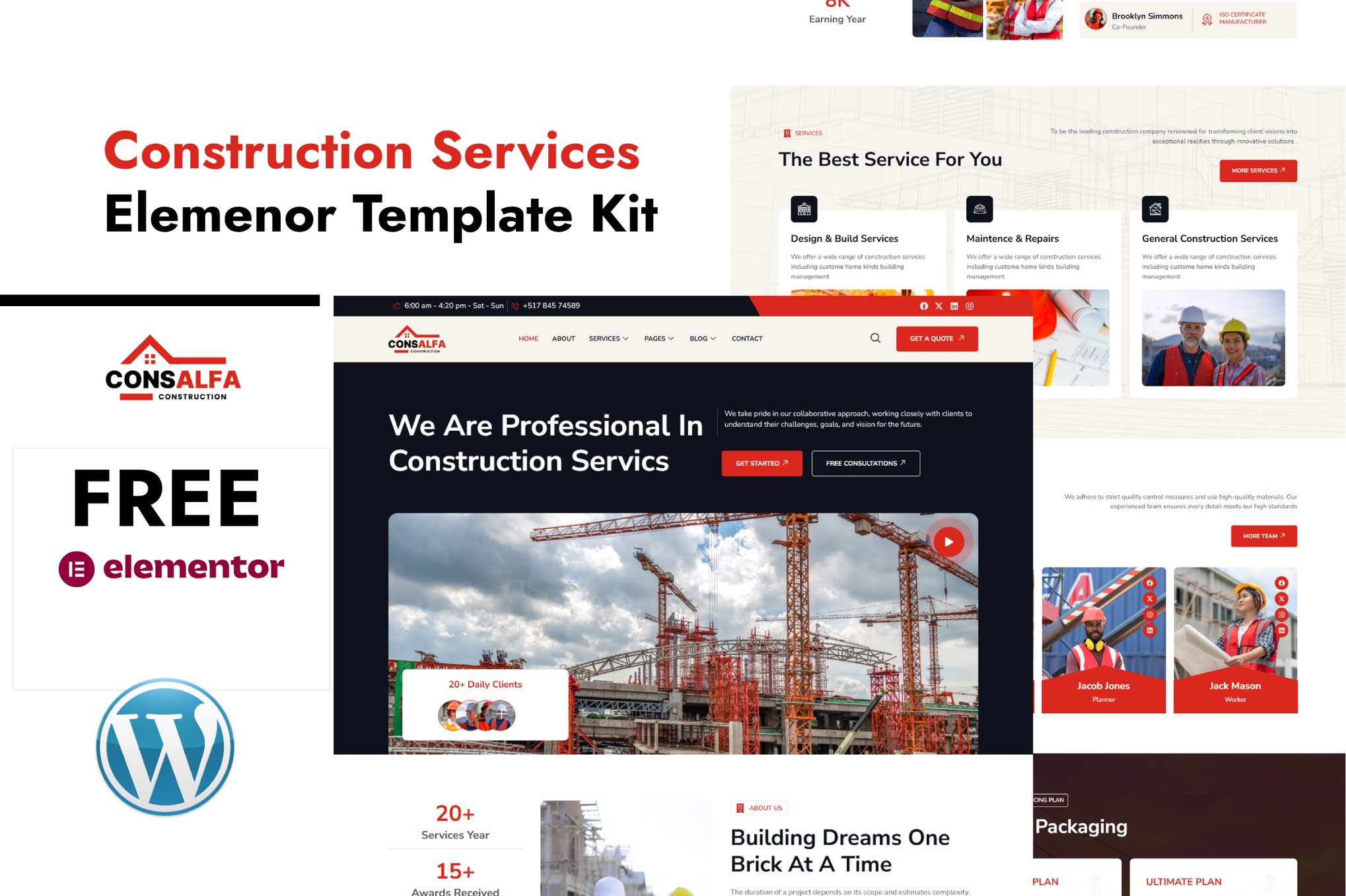 ConsAlfa – Construction Services Elementor Template Kit