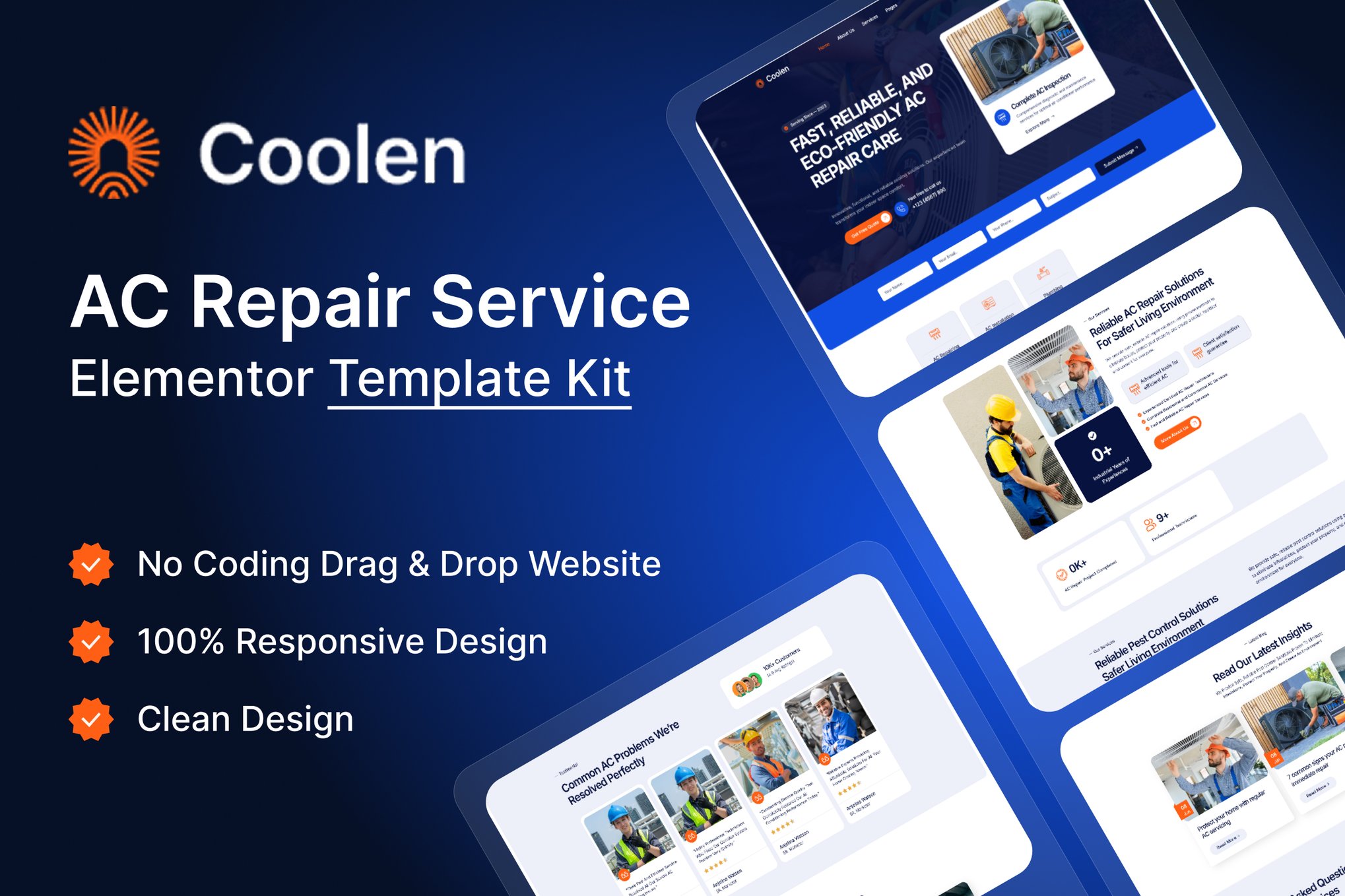 Coolen – AC Repair Services Elementor Template Kit