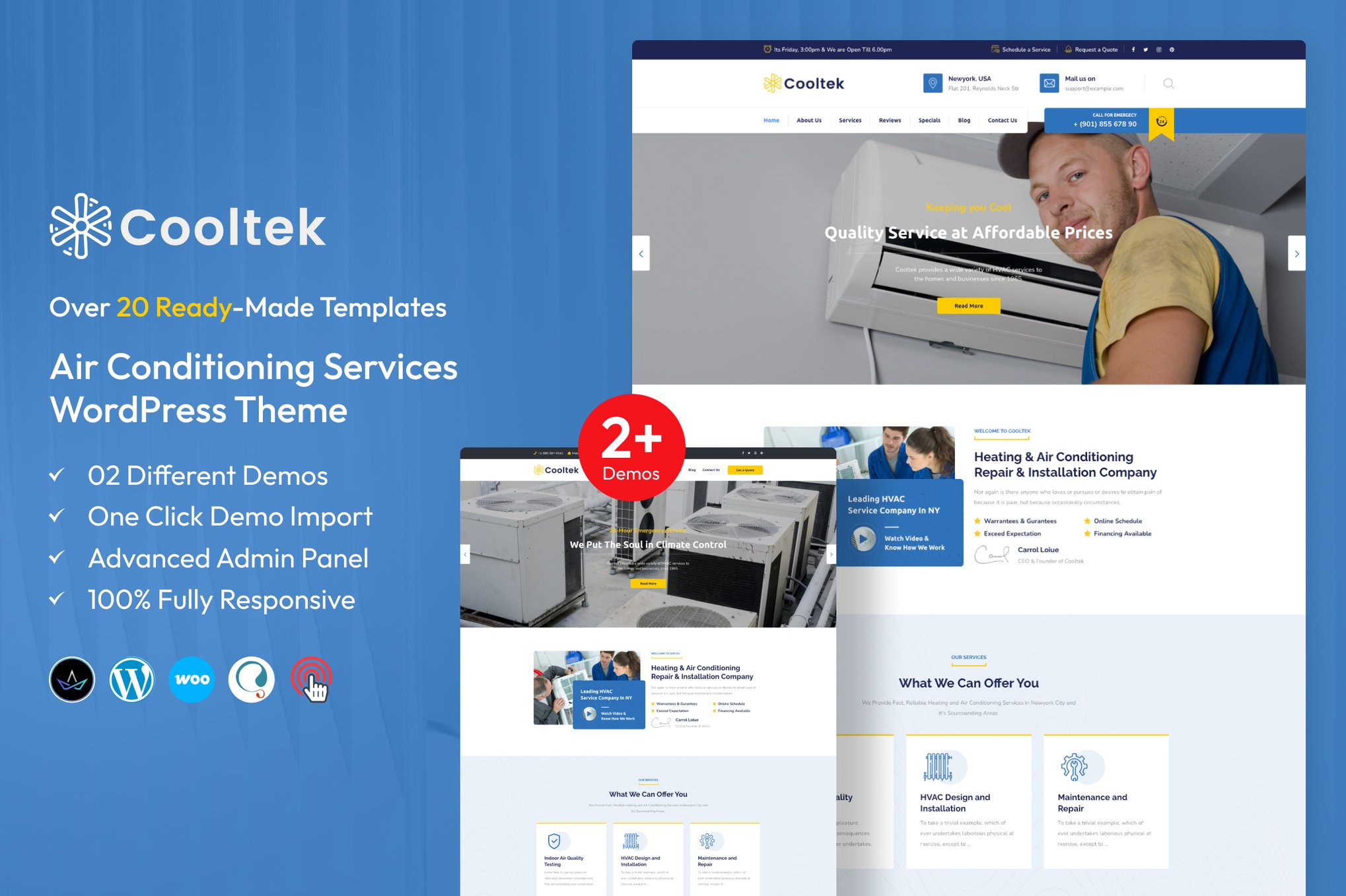 CoolTek – Air Conditioning Services WP Theme