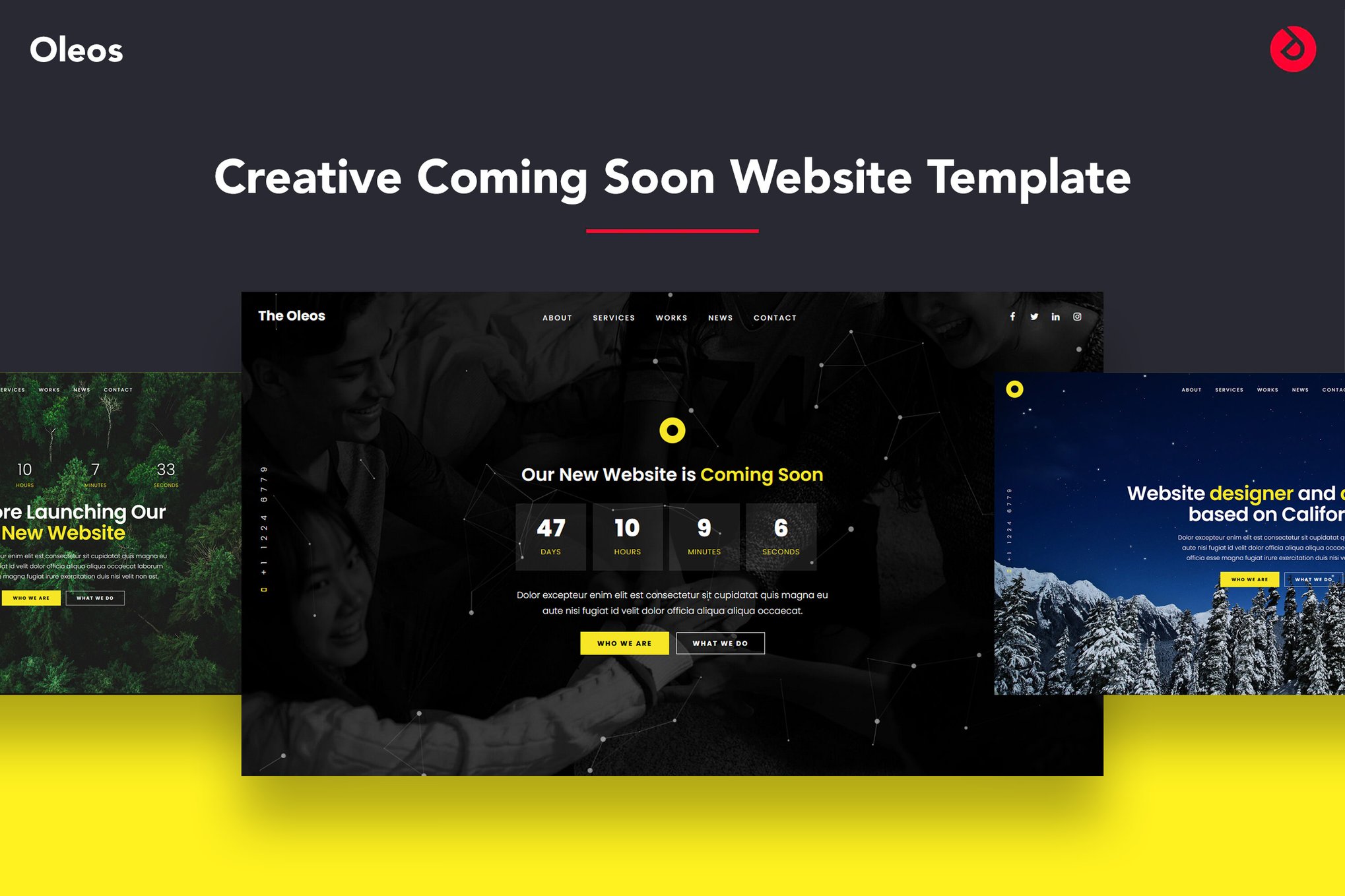 Creative Coming Soon Website Template – Oleos