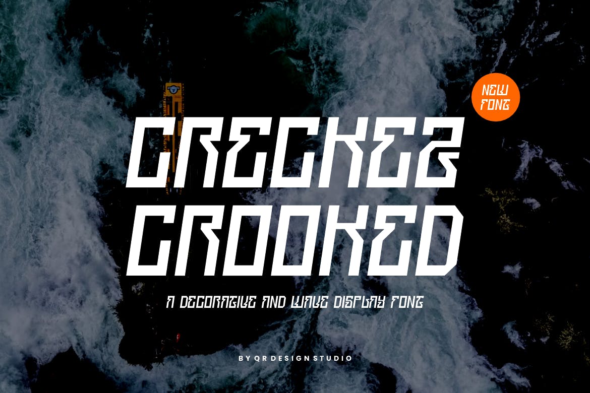 Creckez Crooked – Greek & Wave Font