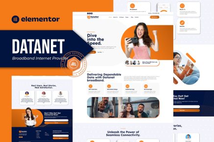 DataNet – Broadband Internet Services Provider Elementor Template Kit