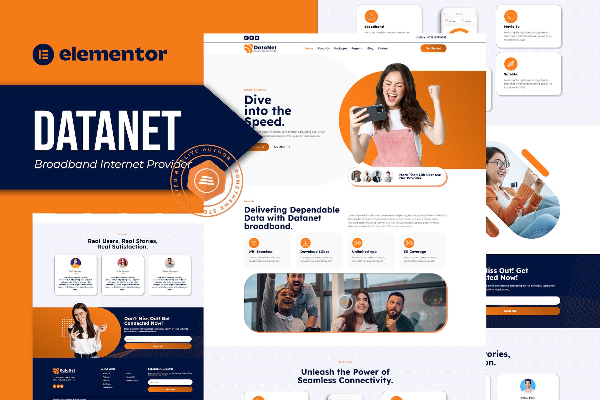 DataNet – Broadband Internet Services Provider Elementor Template Kit