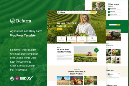 Dcfarm – Agriculture & Dairy Farm WordPress Theme