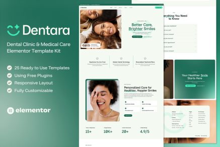Dentara — Dental Clinic & Medical Care Elementor Template Kit