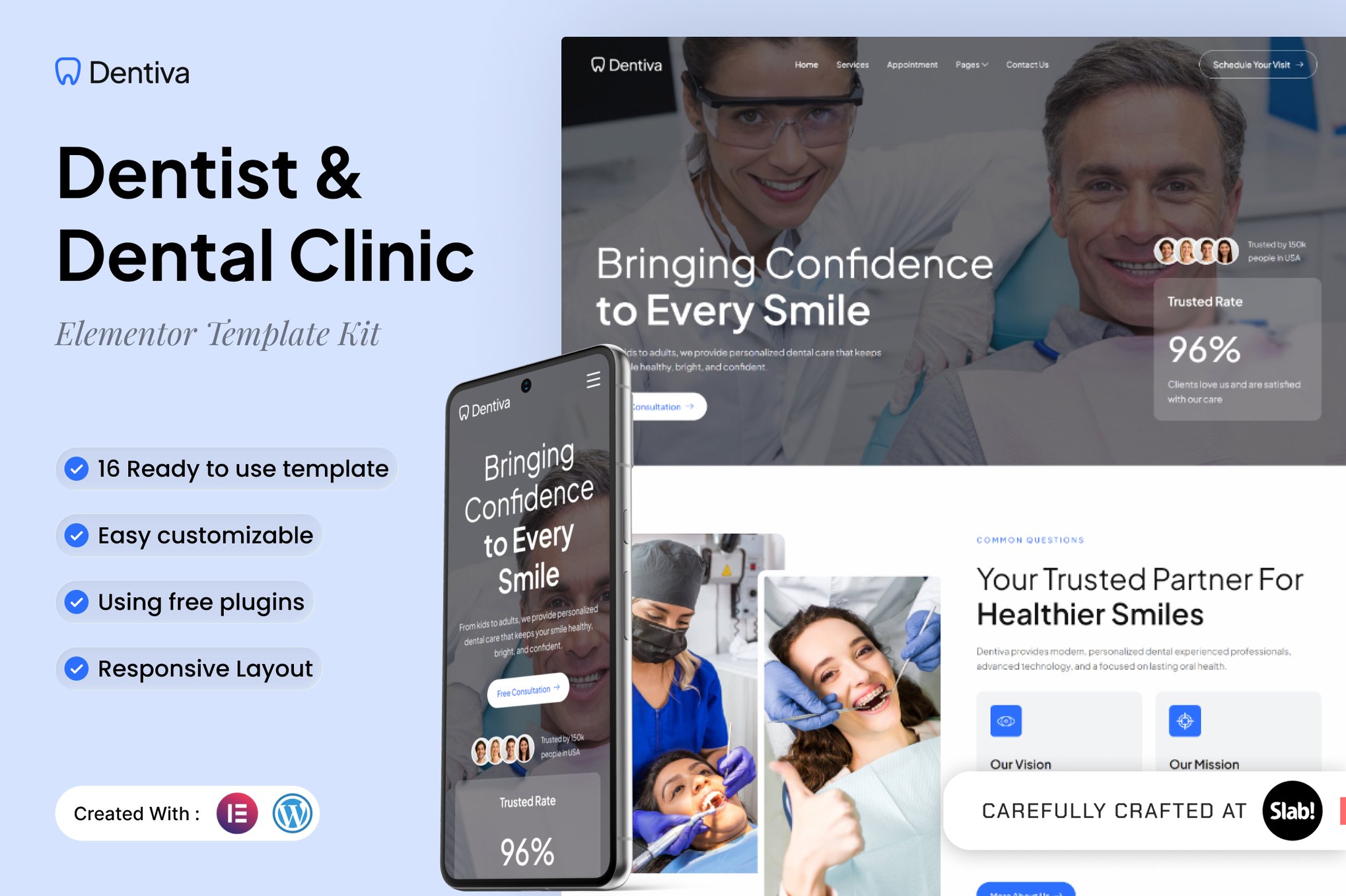 Dentiva – Dentist & Dental Clinic Elementor Template Kit