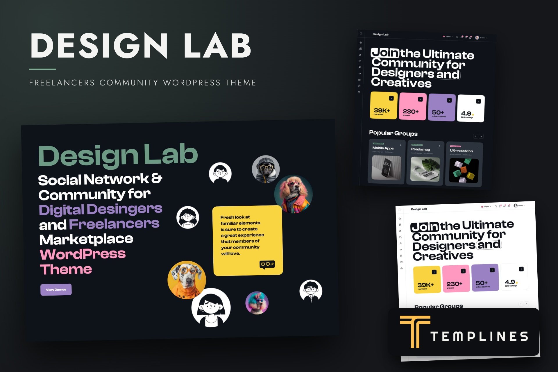 Design Lab – Freelancers Community WordPress Theme