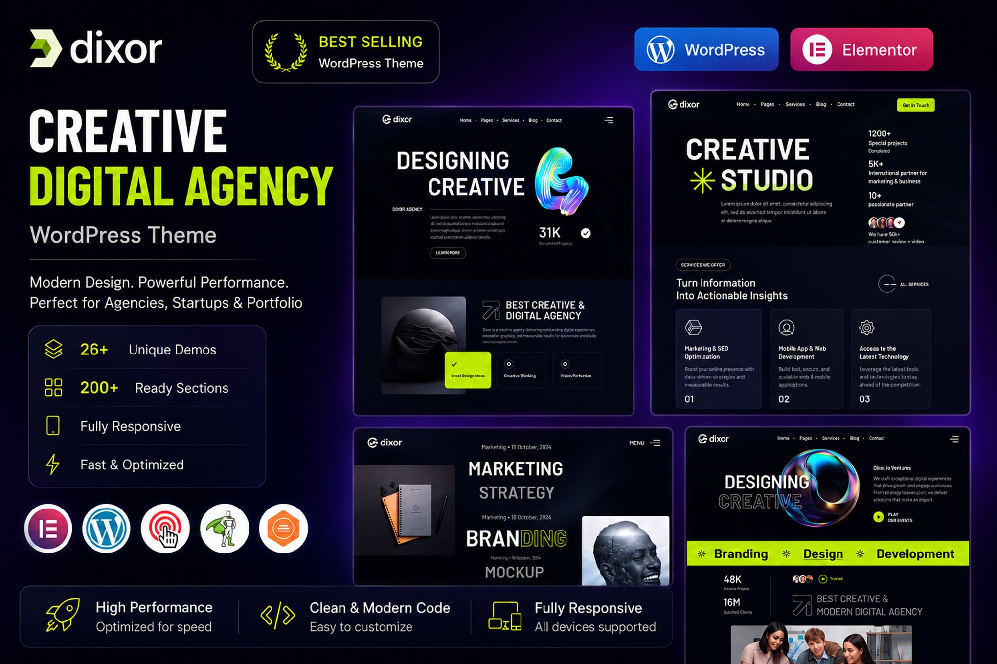 Dixor – Agency & Portfolio WordPress Theme
