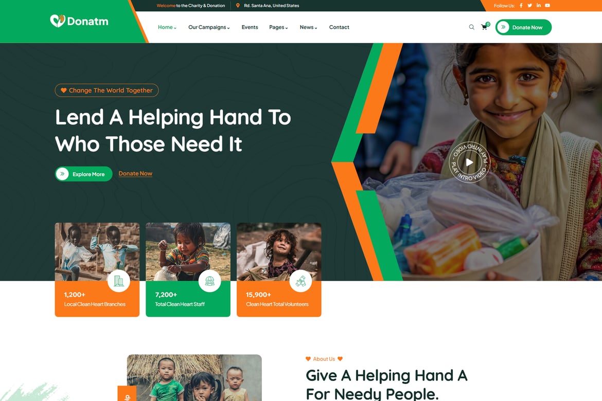 Donatm – Nonprofit Charity WordPress Theme