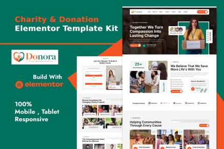 Donora – Charity & Donation Elementor Template Kit