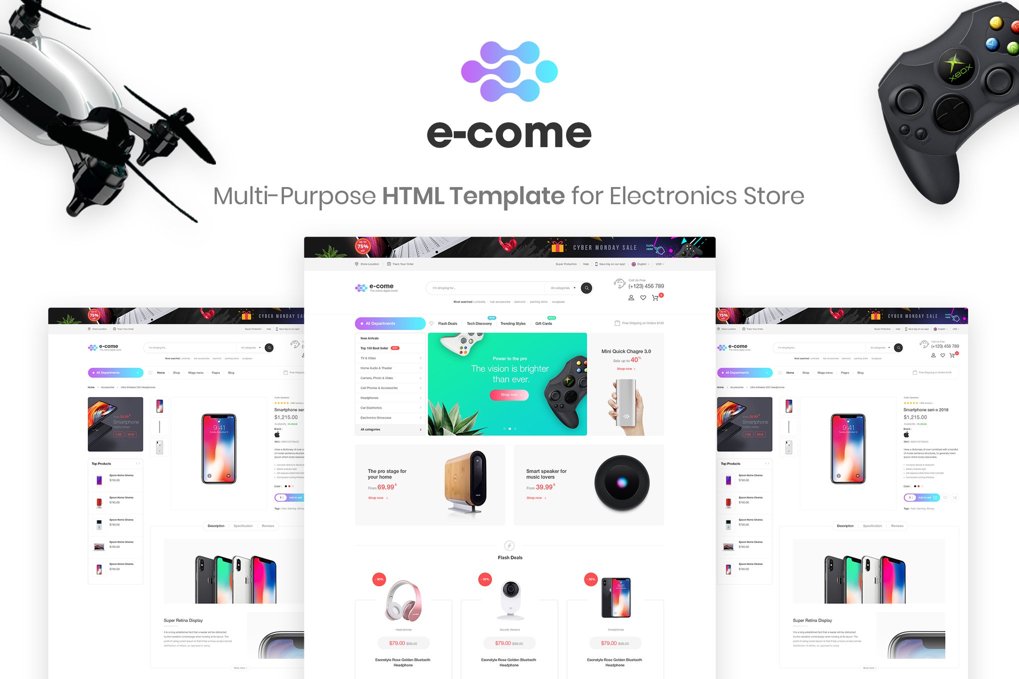 E-come | Electronics Store HTML Template
