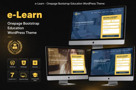 e-Learn – Onepage Bootstrap Education WordPress