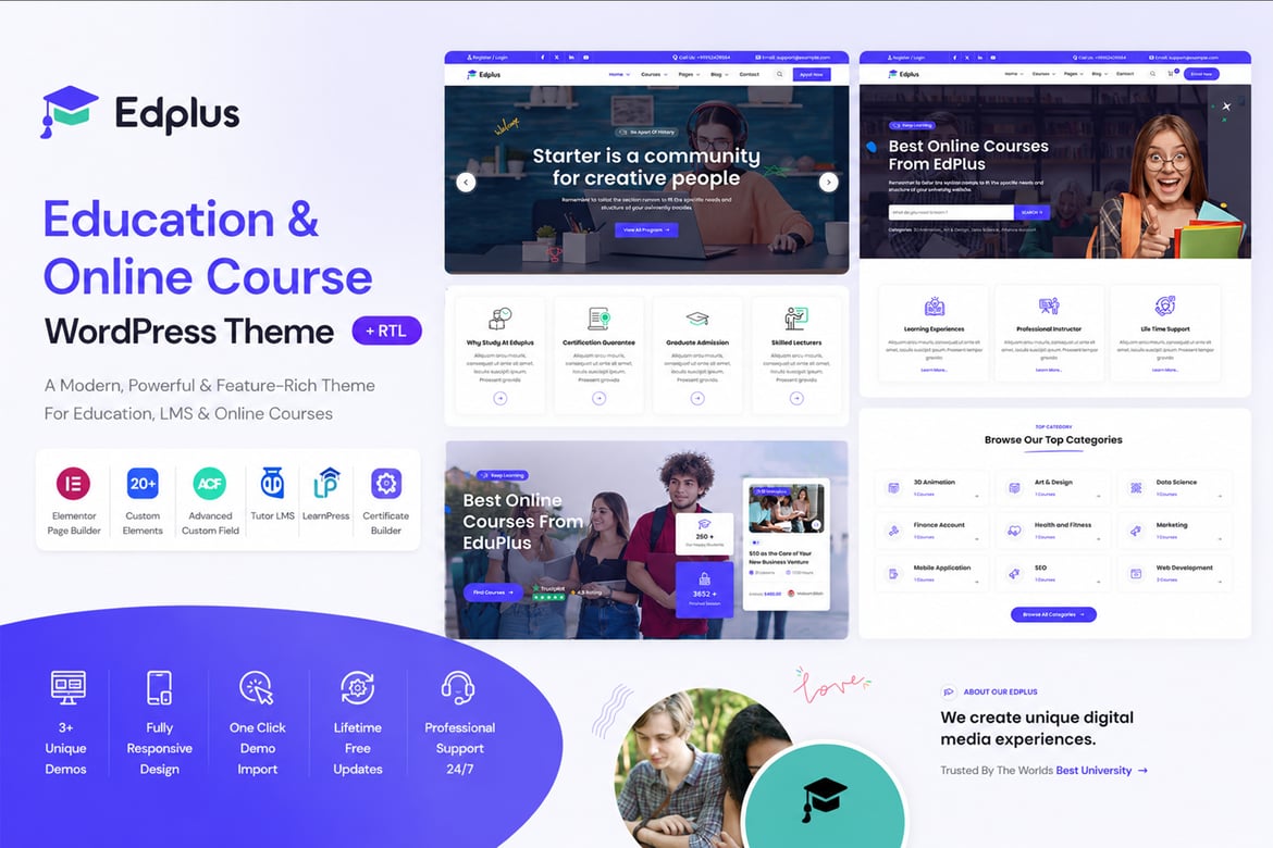Edplus – Education & Online Course WordPress Theme