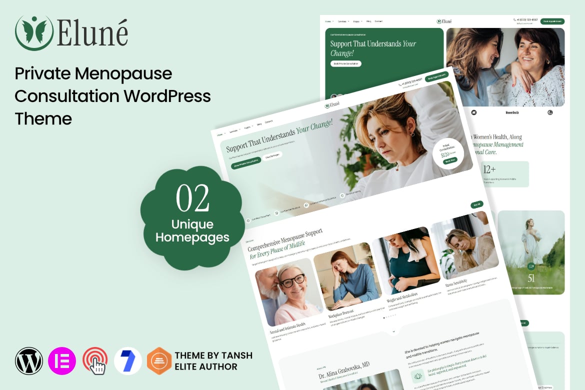 Elune – Private Menopause Consultation WP Theme