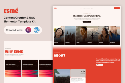 Esme – Content Creator & UGC Elementor Template Kit