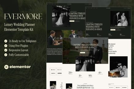 Evermore — Luxury Wedding Planner Elementor Template Kit