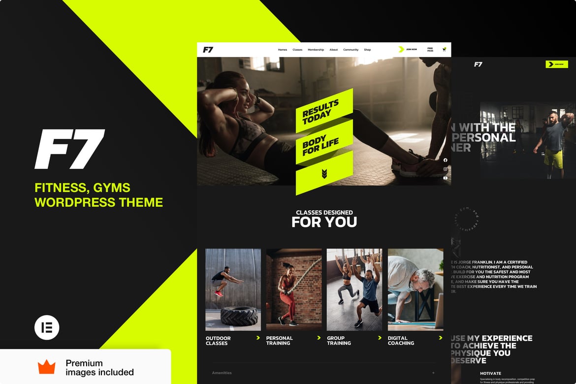 F7 – Fitness Gym Elementor Pro Theme
