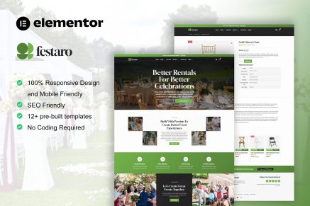 Festaro – Party & Event Equipment Rental Elementor Pro Template Kit