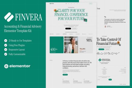 Finvera — Accounting & Financial Advisory Elementor Template Kit