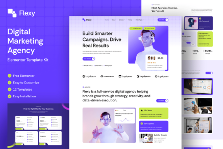 Flexy – Digital Marketing Agency Elementor Template Kit