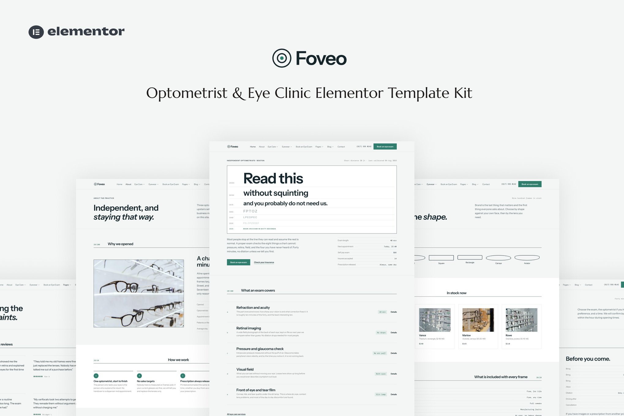 Foveo – Optometrist & Eye Clinic Elementor Template Kit