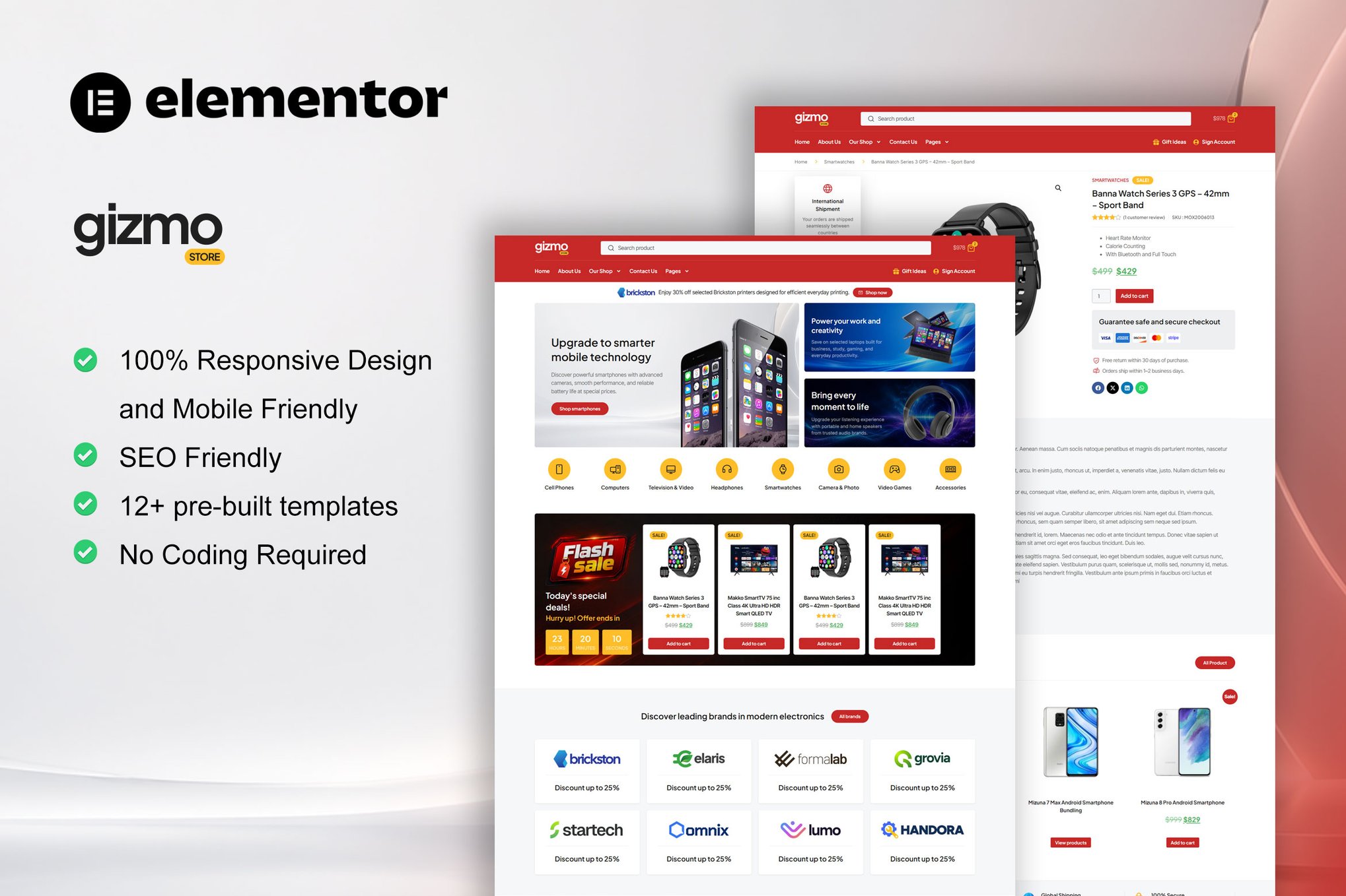 GizmoStore – WooCommerce Electronic Store Elementor Template Kit