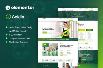 Goklin – Cleaning Service Elementor Pro Template Kit
