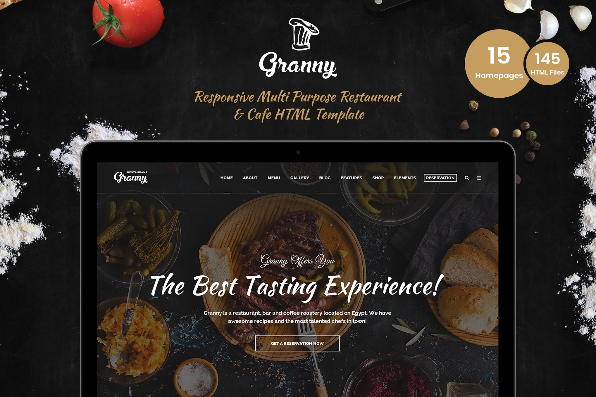 Granny – Elegant Restaurant & Cafe HTML Template