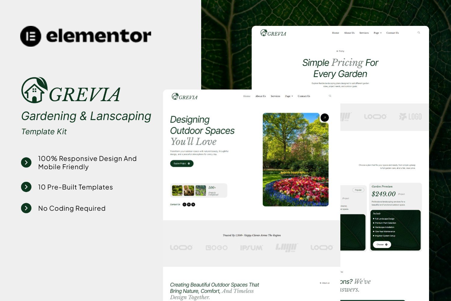 Grevia – Gardening & Landscaping Elementor Template Kit