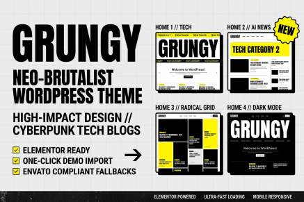 Grungy – Neo-Brutalist Blog WordPress Theme