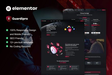 GuardianPro – Cyber Security Services Elementor Template Kit
