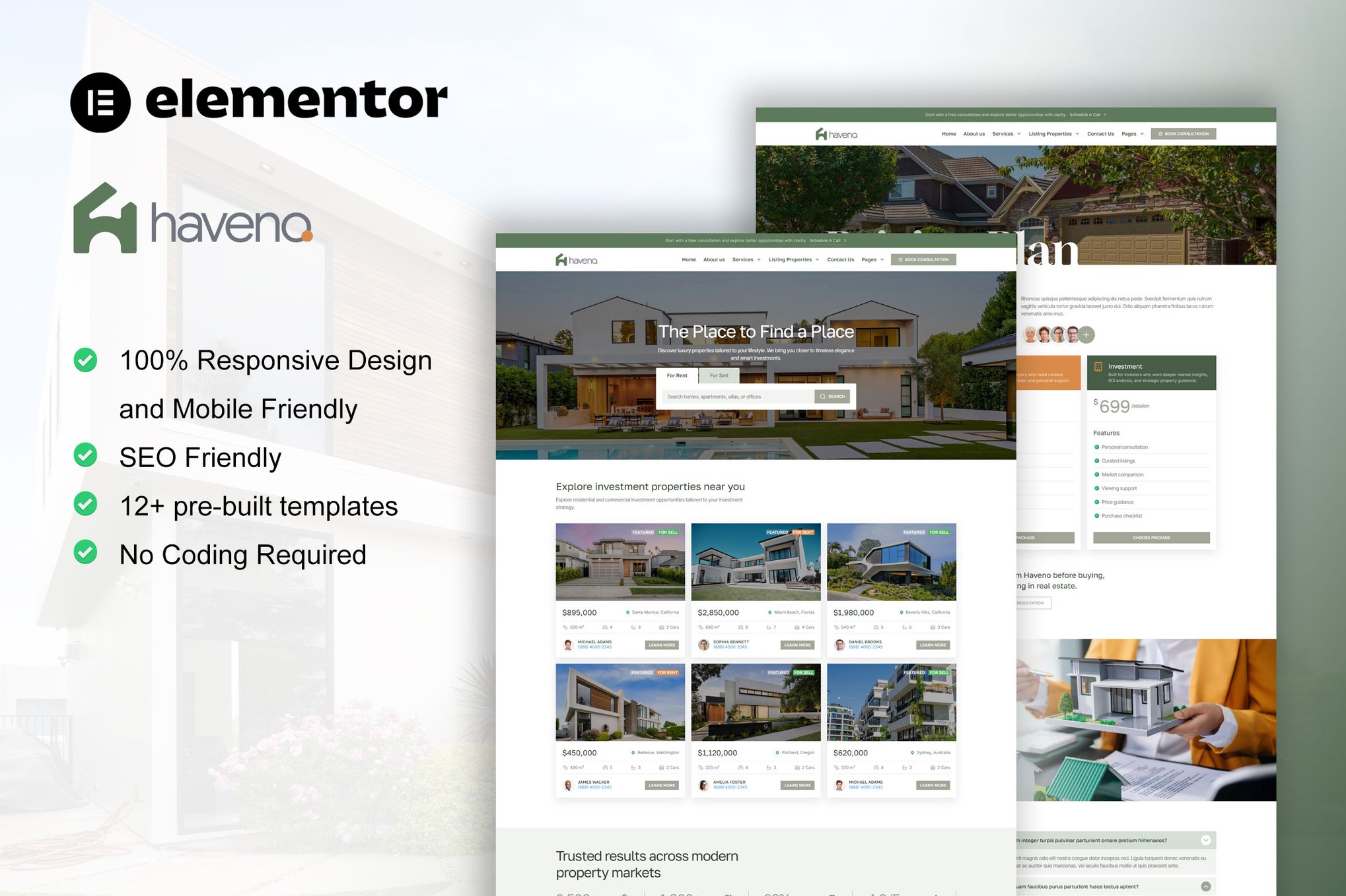 Haveno – Real Estate & Property Elementor Template Kit
