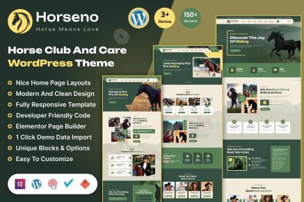 Horseno – Horse Club & Riding Sports Theme
