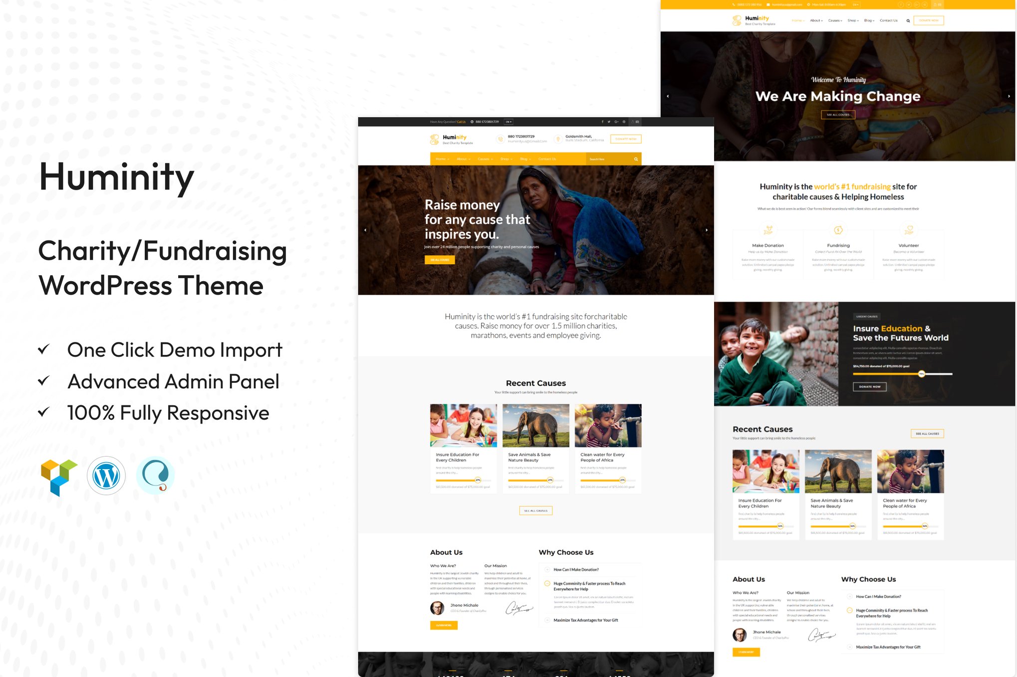 Huminity – Charity/Fundraising WordPress Theme