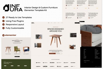 Infura — Interior Design & Custom Furniture Elementor Template Kit