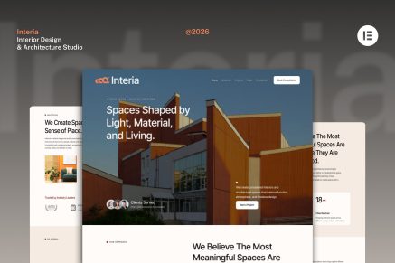 Interia – Interior Design & Architecture Studio Website Elementor Template Kits