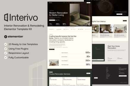 Interivo – Interior Renovation & Remodeling Elementor Template Kit