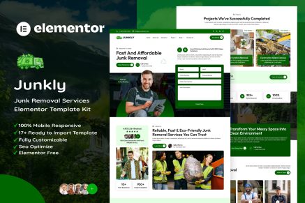 Junkly – Junk Removal Services Elementor Template Kit