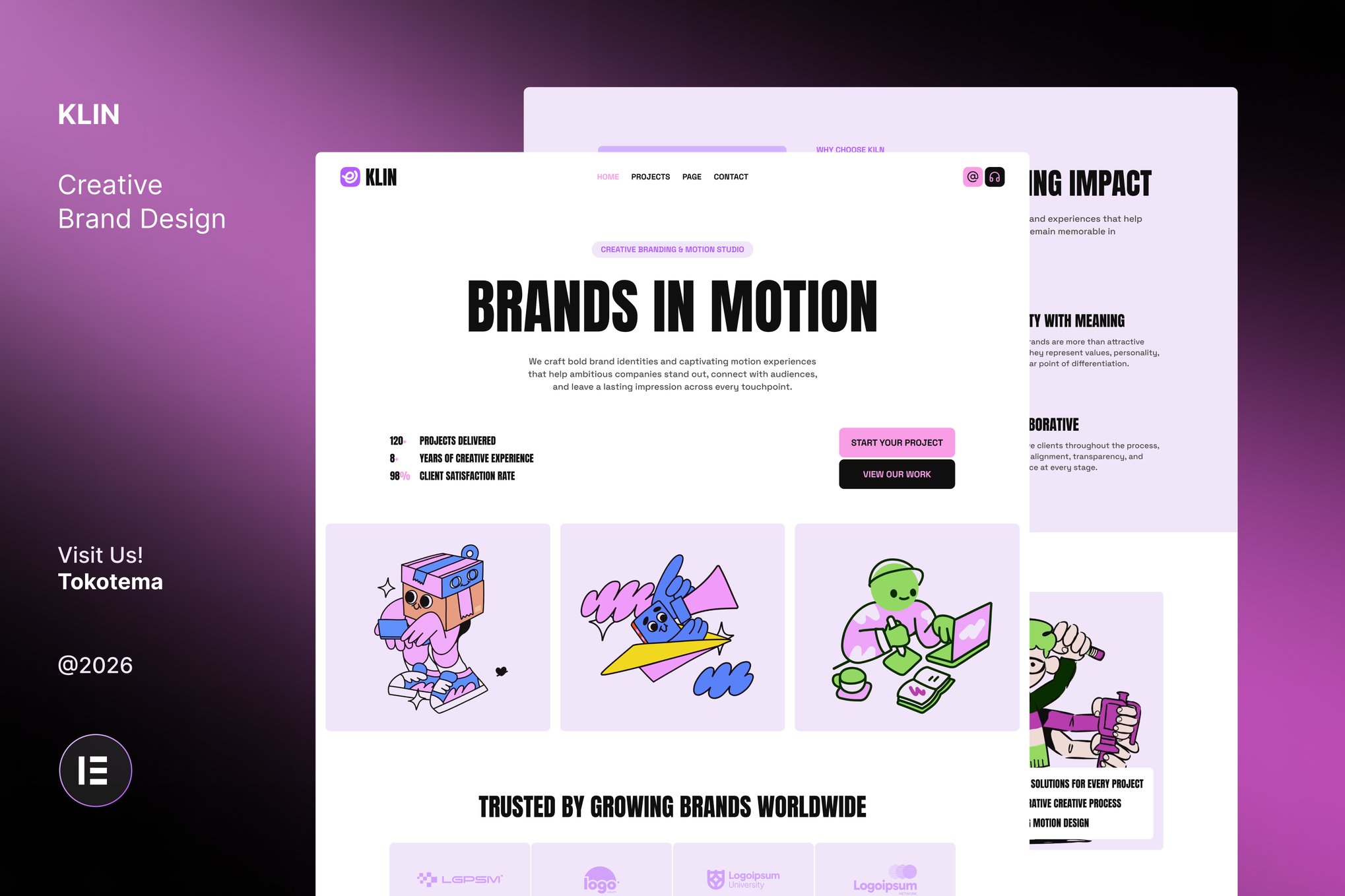Klin – Branding & Motion Design Studio Website Elementor Template Kits