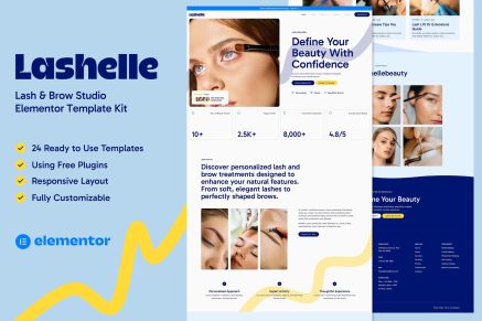 Lashelle – Lash & Brow Studio Elementor Template Kit
