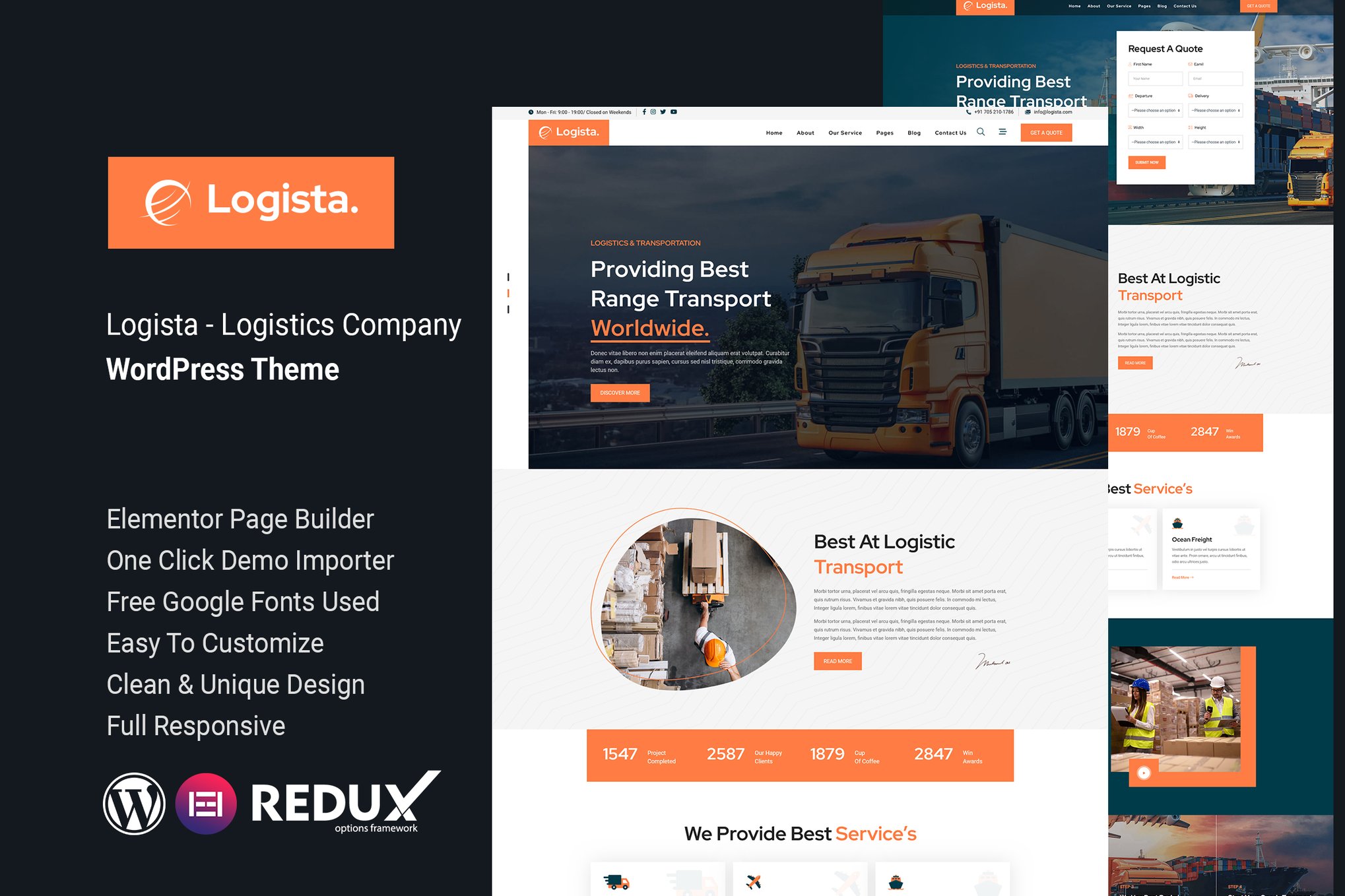Logista – Logistics Company WordPress Theme