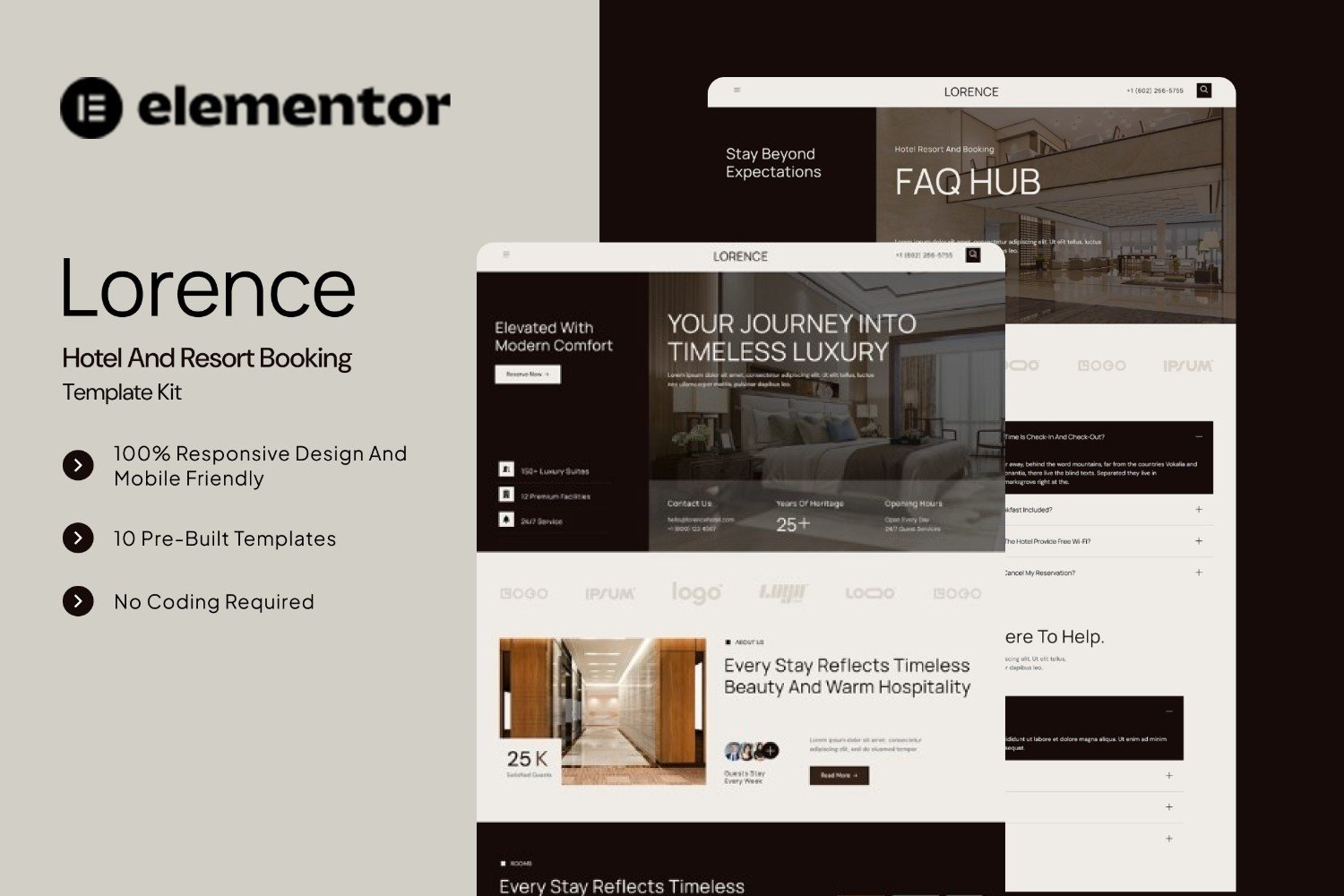 Lorence – Hotel & Resort Booking Elementor Template Kit