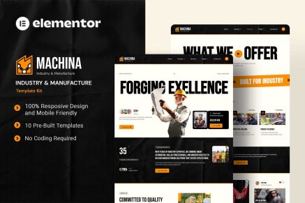 Machina – Industry & Manufacture Elementor Template Kit