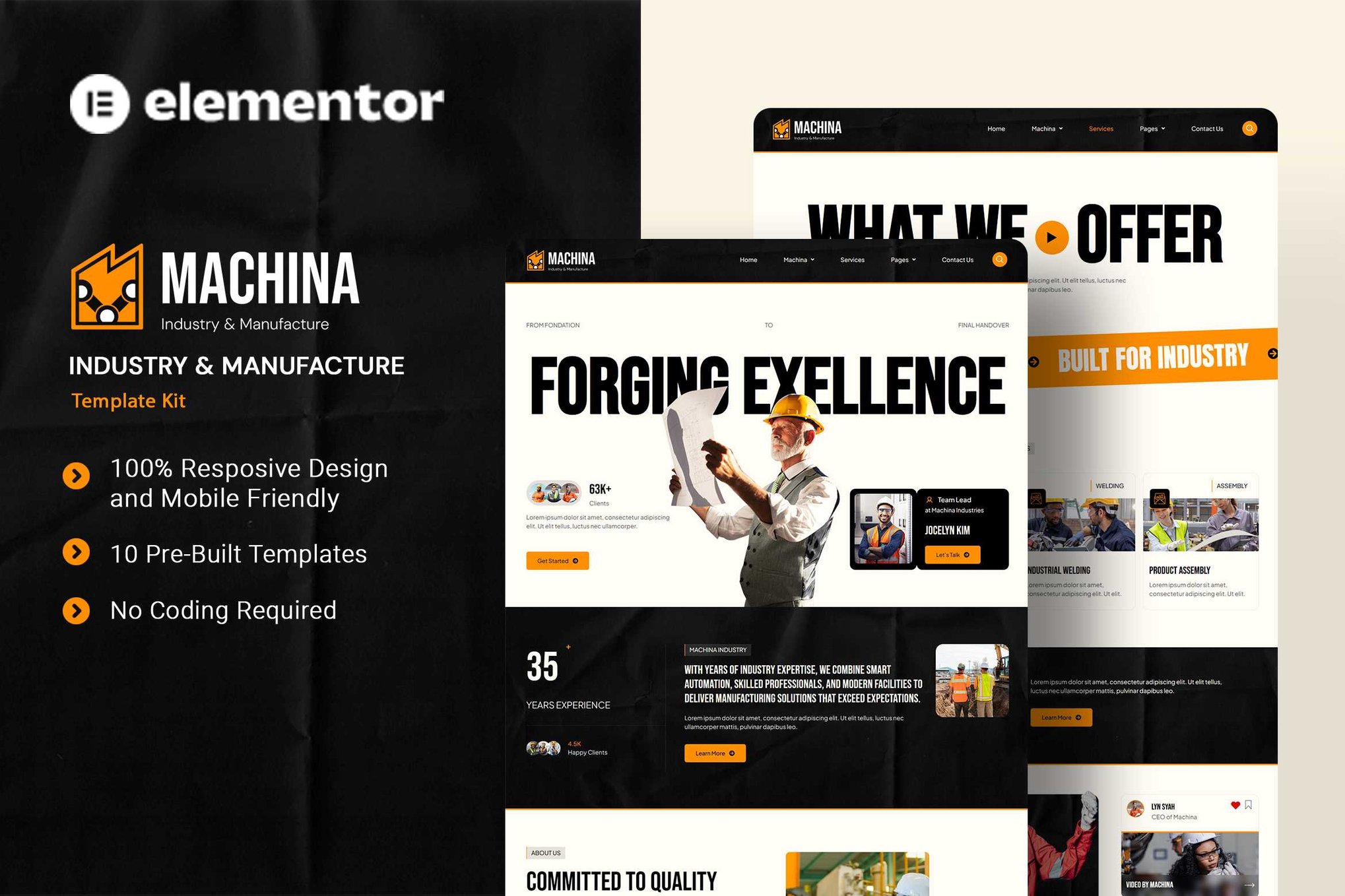 Machina – Industry & Manufacture Elementor Template Kit