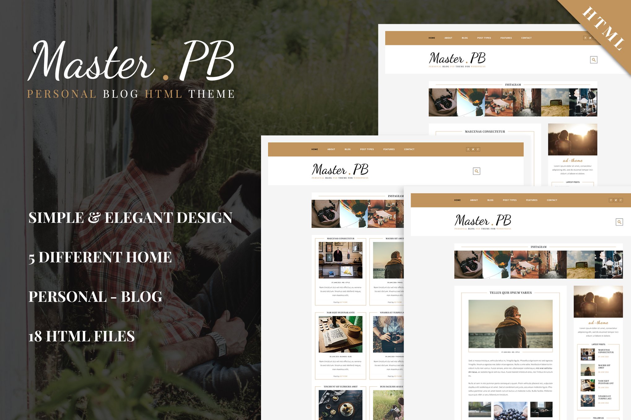Master PB – Personal Blog HTML Template