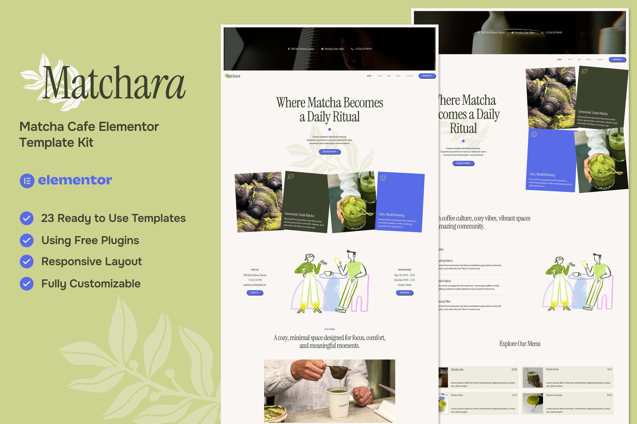 Matchara – Matcha Cafe Elementor Template Kit