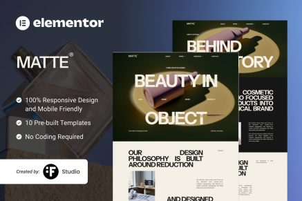 Matte – Beauty Packaging Studio & Branding Elementor Template Kit